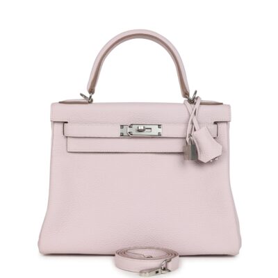 Hermes Kelly Retourne 28 Mauve Pale Clemence PHW