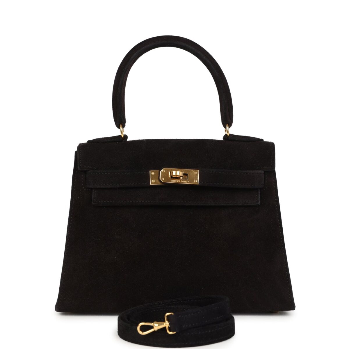 Vintage Hermes Kelly Sellier 20 Black Doblis GHW