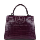 Hermes Kelly Sellier 25 Amethyst Shiny Niloticus Crocodile PHW