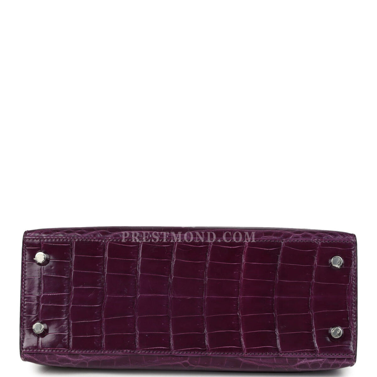 Hermes Kelly Sellier 25 Amethyst Shiny Niloticus Crocodile PHW — изображение 6