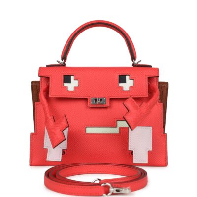 Hermes "Quelle Idolle" Picto Kelly Doll Rose Extreme, Mauve Pale, Craie Epsom, Swift and Gold Matte Alligator PHW
