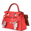 Hermes "Quelle Idolle" Picto Kelly Doll Rose Extreme, Mauve Pale, Craie Epsom, Swift and Gold Matte Alligator PHW