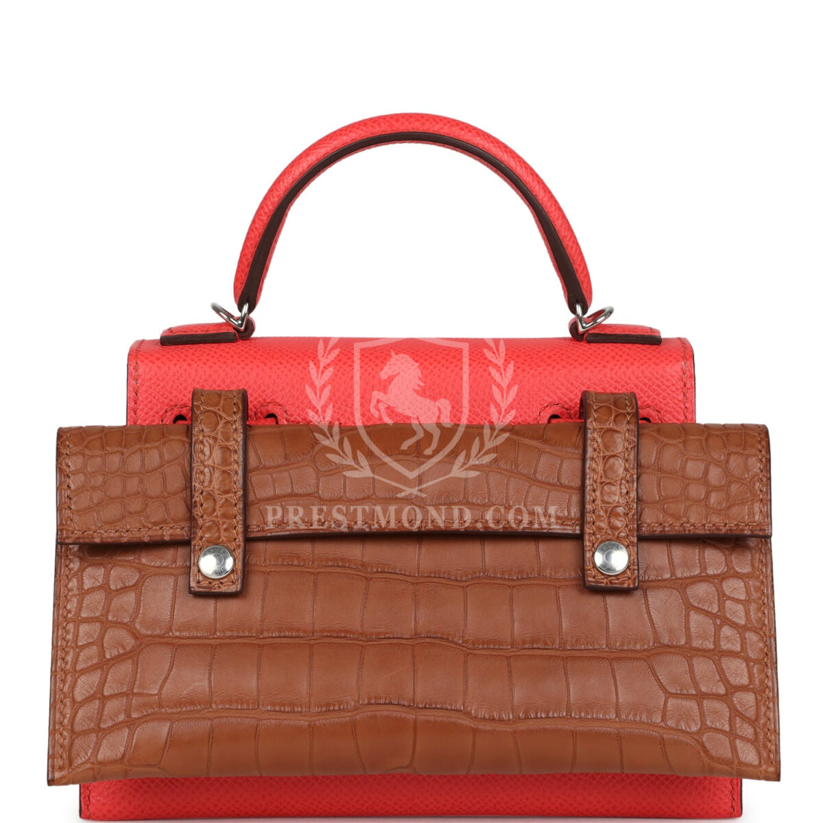 Hermes "Quelle Idolle" Picto Kelly Doll Rose Extreme, Mauve Pale, Craie Epsom, Swift and Gold Matte Alligator PHW — изображение 4
