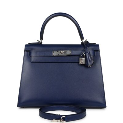 Hermes Kelly Sellier 28 Bleu Saphir Box PHW