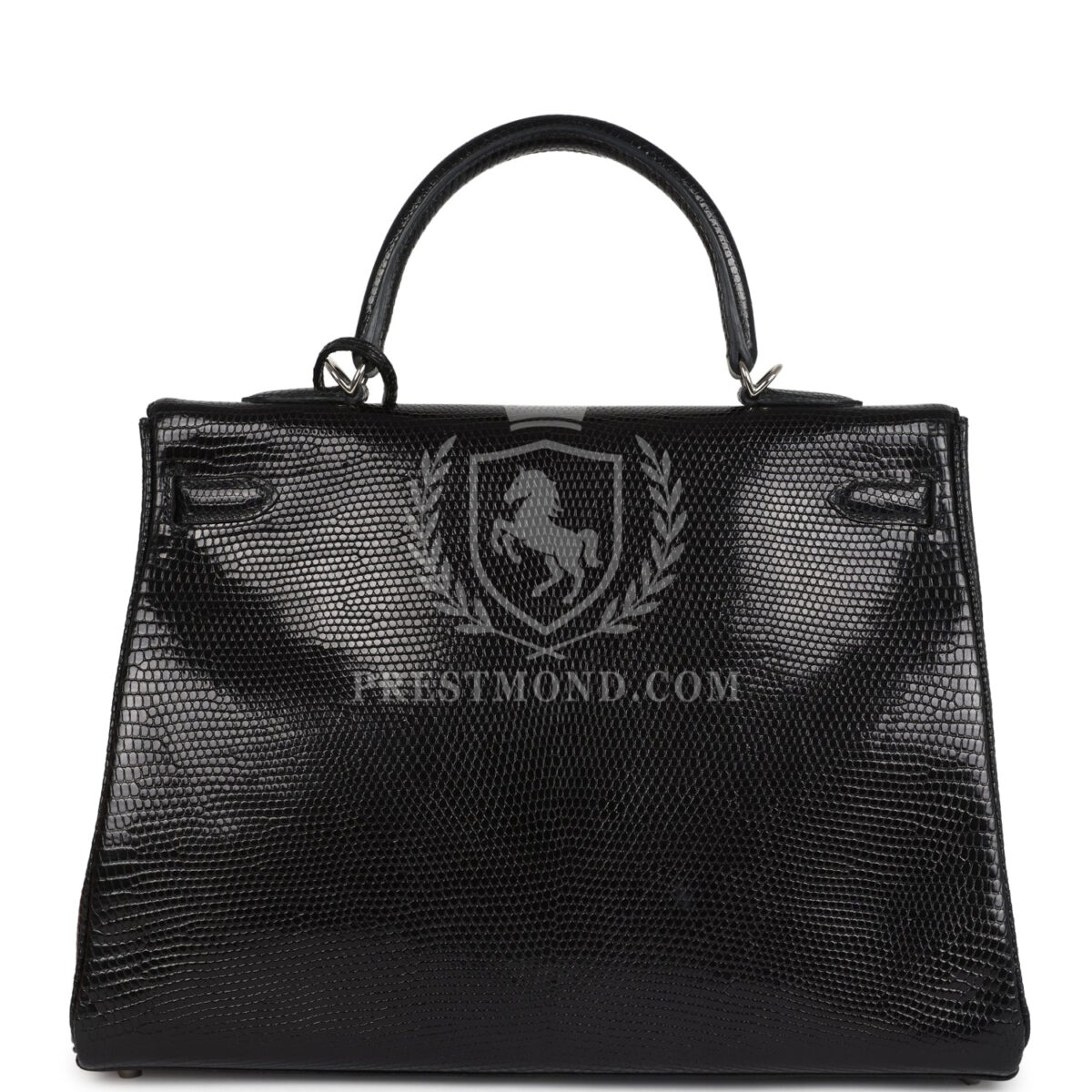 Hermes Kelly Retourne 35 Black Varanus Niloticus Lizard PHW — изображение 4