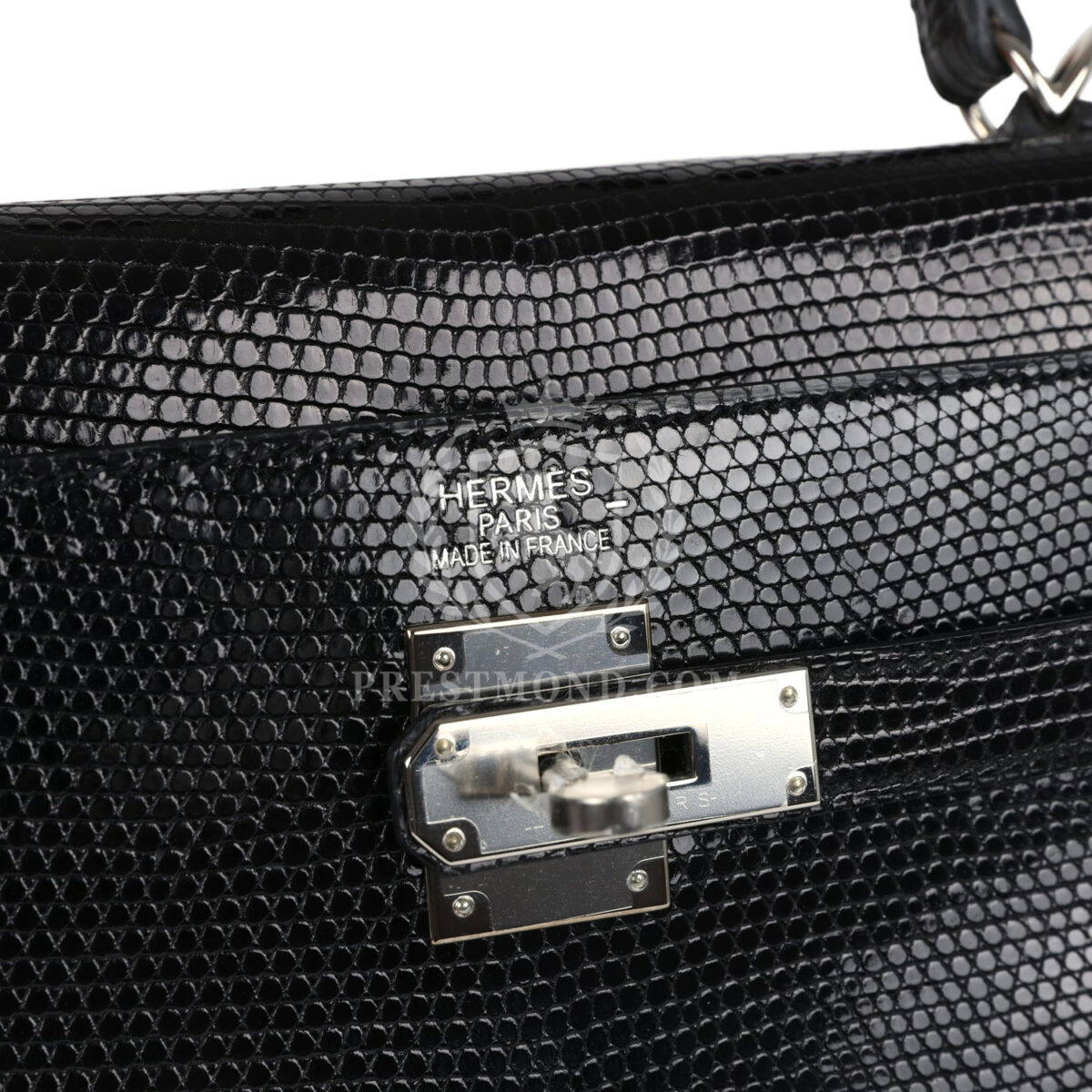 Hermes Kelly Retourne 35 Black Varanus Niloticus Lizard PHW — изображение 7