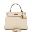 Hermes Kelly Sellier 25 Craie Epsom GHW