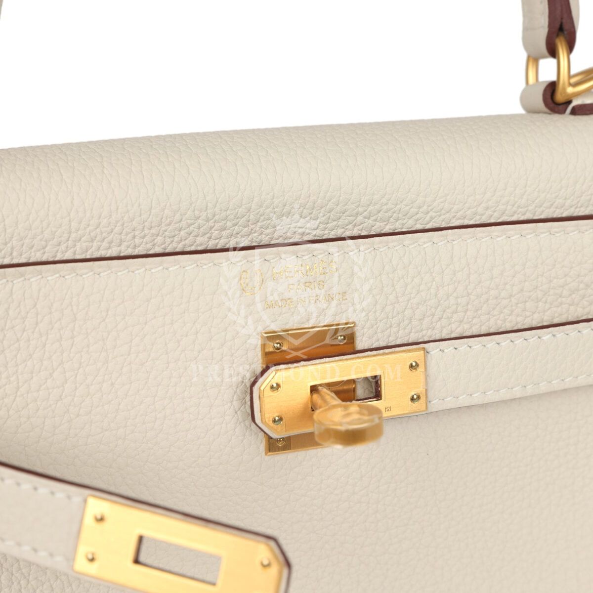 Hermes Special Order (HSS) Kelly Retourne 25 Craie Verso Togo Brushed GHW — изображение 7