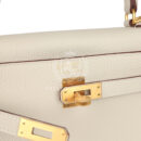 Hermes Special Order (HSS) Kelly Retourne 25 Craie Verso Togo Brushed GHW