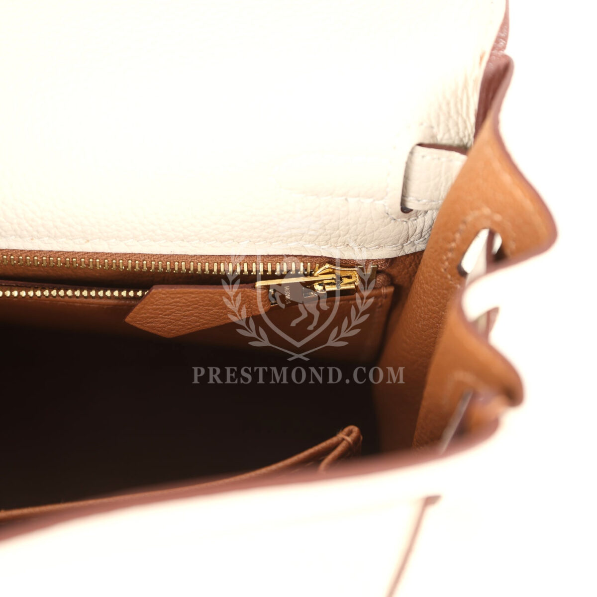 Hermes Special Order (HSS) Kelly Retourne 25 Craie Verso Togo Brushed GHW — изображение 9