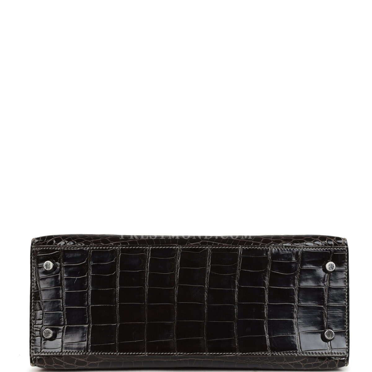 Hermes Kelly Sellier 28 Gris Fonce Shiny Niloticus Crocodile PHW — изображение 6