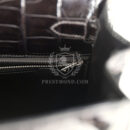 Hermes Kelly Sellier 28 Gris Fonce Shiny Niloticus Crocodile PHW