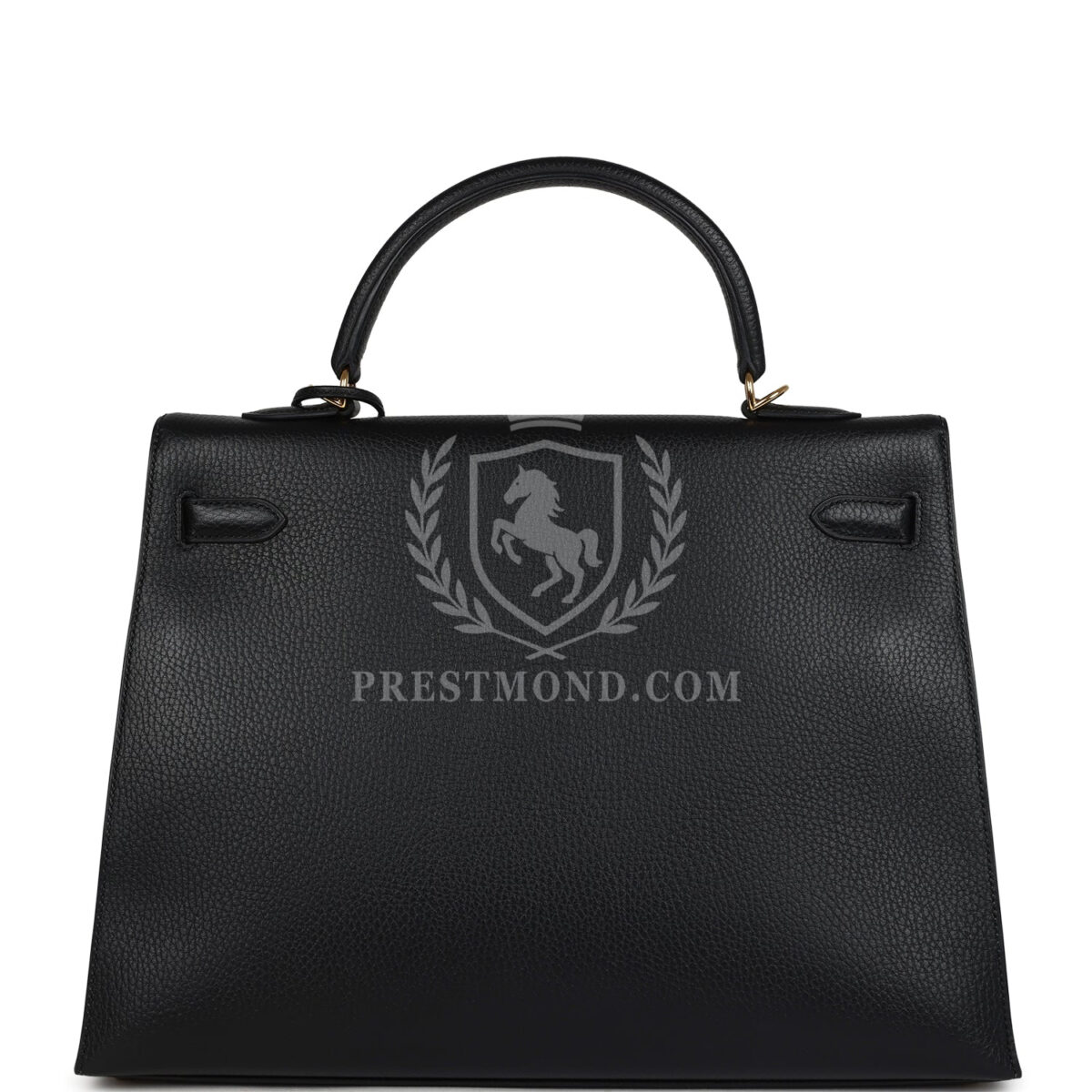 Vintage Hermes Kelly Sellier 35 Black Ardennes GHW — изображение 4