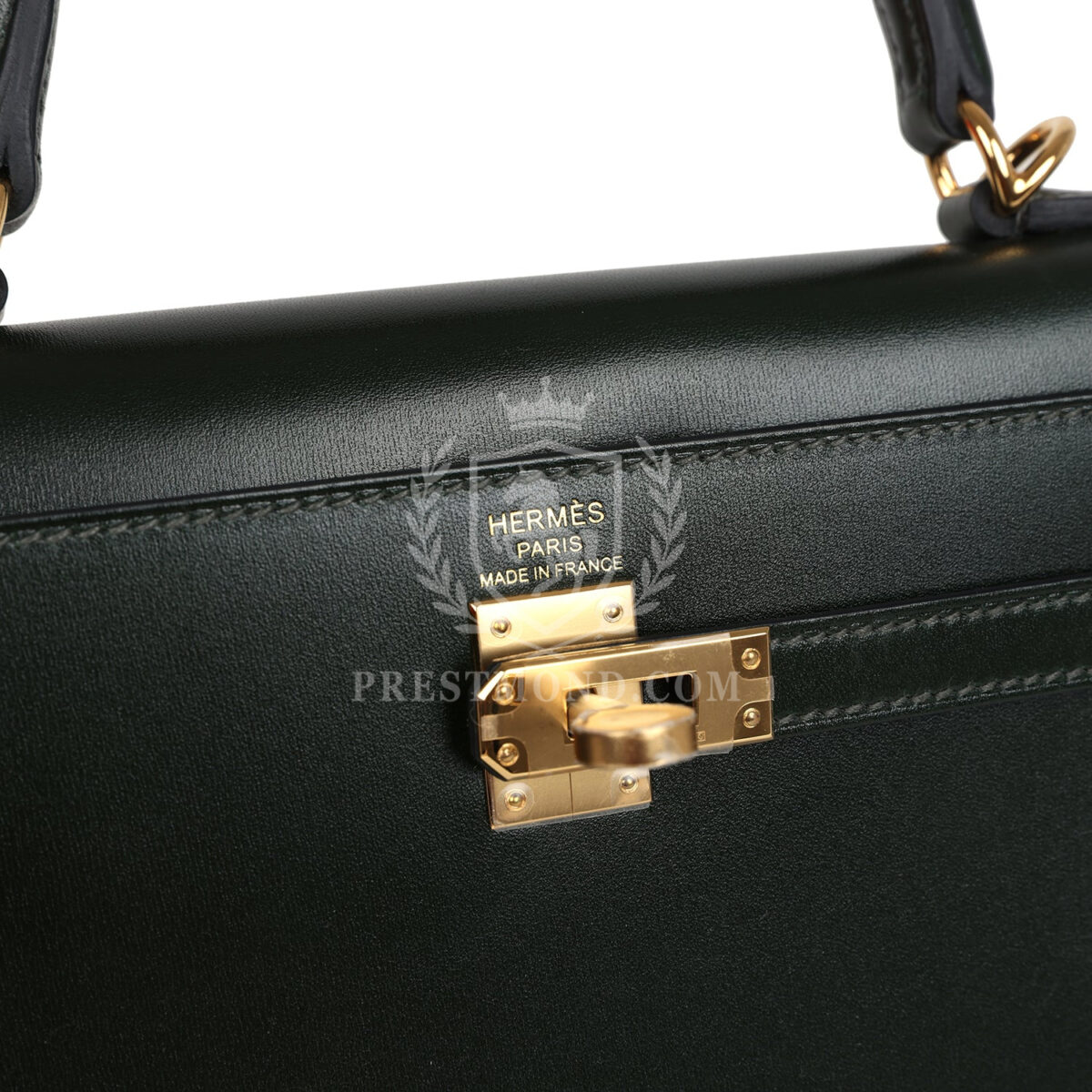 Hermes Kelly Sellier 25 Vert Fonce Box GHW — изображение 7