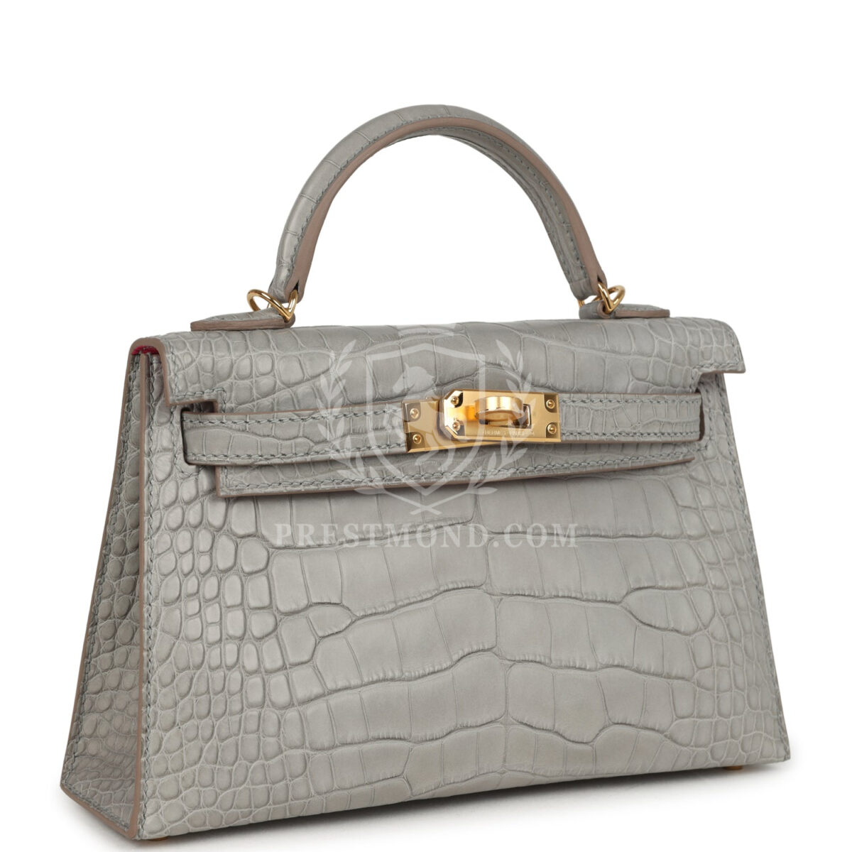 Hermes Special Order (HSS) Kelly Sellier 20 Gris Perle Verso Matte Alligator GHW — изображение 2