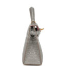 Hermes Special Order (HSS) Kelly Sellier 20 Gris Perle Verso Matte Alligator GHW