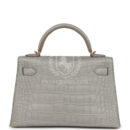 Hermes Special Order (HSS) Kelly Sellier 20 Gris Perle Verso Matte Alligator GHW