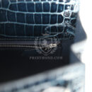 Hermes Kelly Sellier 25 Vert Rousseau Shiny Porosus Crocodile PHW