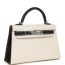 Hermes Special Order (HSS) Kelly Sellier 20 Nata and Black Chevre Mysore PHW