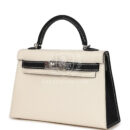 Hermes Special Order (HSS) Kelly Sellier 20 Nata and Black Chevre Mysore PHW