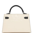 Hermes Special Order (HSS) Kelly Sellier 20 Nata and Black Chevre Mysore PHW