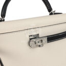 Hermes Special Order (HSS) Kelly Sellier 20 Nata and Black Chevre Mysore PHW