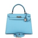Hermes Kelly Sellier 25 Celeste Epsom PHW