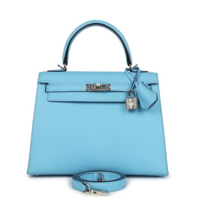 Hermes Kelly Sellier 25 Celeste Epsom PHW