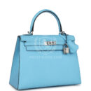 Hermes Kelly Sellier 25 Celeste Epsom PHW