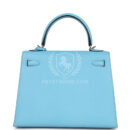 Hermes Kelly Sellier 25 Celeste Epsom PHW