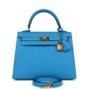 Hermes Kelly Sellier 25 Bleu Zanzibar Epsom GHW