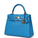 Hermes Kelly Sellier 25 Bleu Zanzibar Epsom GHW