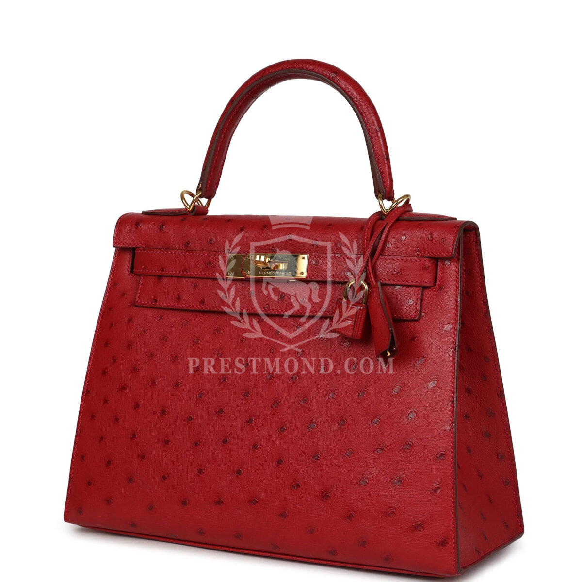 Hermes Kelly Sellier 28 Rouge Vif Ostrich GHW — изображение 5