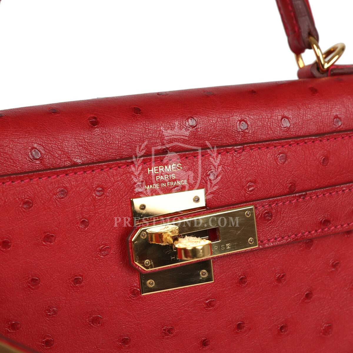 Hermes Kelly Sellier 28 Rouge Vif Ostrich GHW — изображение 7