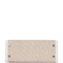 Hermes Kelly Sellier 25 New White Swift and Ecru-Beige Toile H Canvas PHW