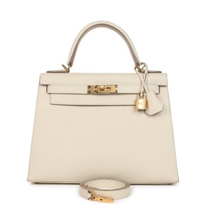 Hermes Kelly Sellier 28 Craie Epsom GHW