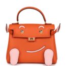 Hermes "Quelle Idolle" Kelly Doll Orange and Rose Sakura Swift GHW