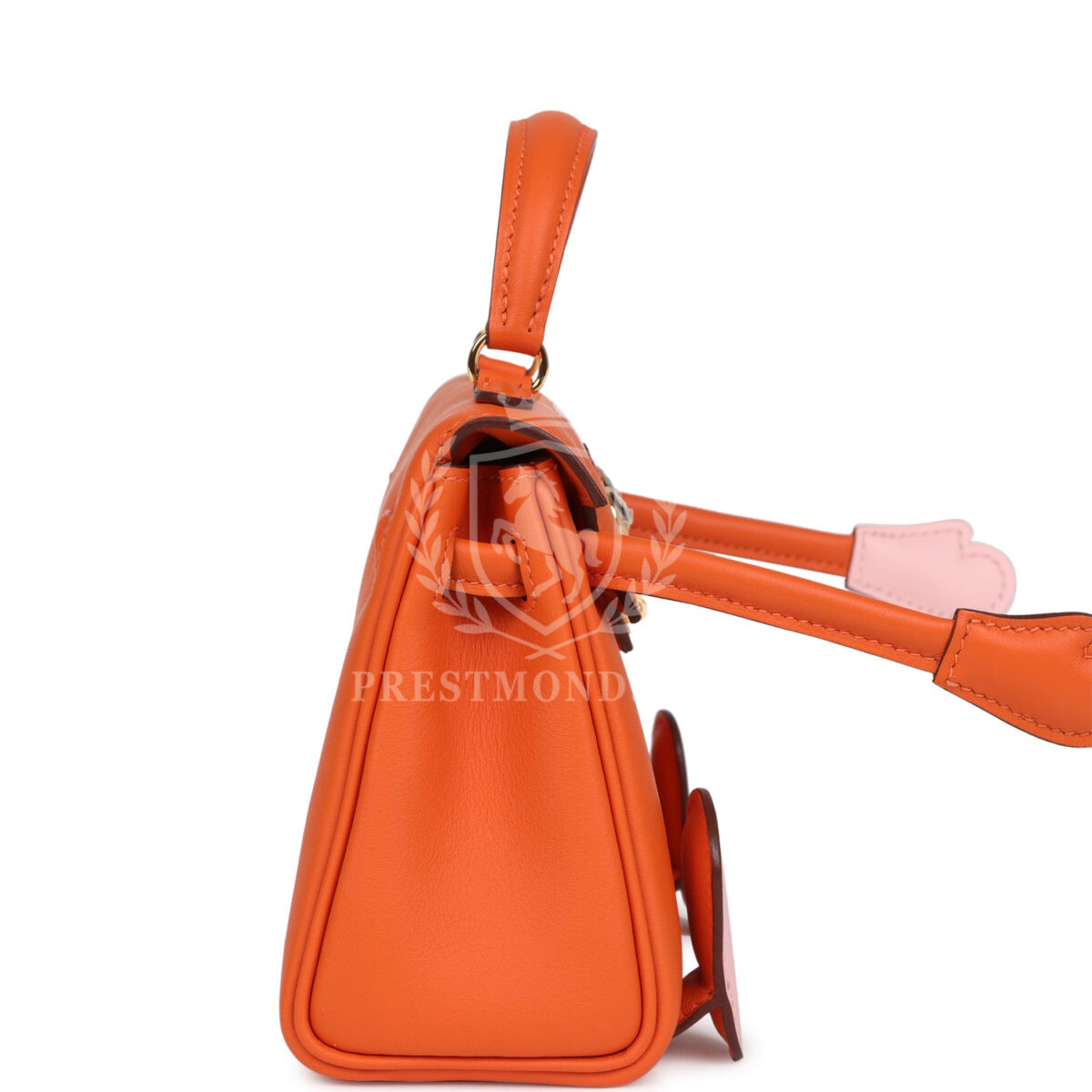 Hermes "Quelle Idolle" Kelly Doll Orange and Rose Sakura Swift GHW — изображение 3