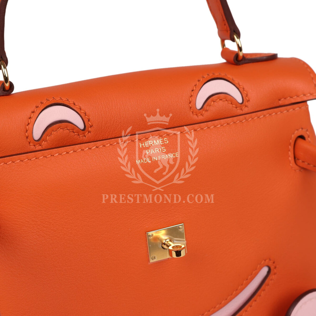 Hermes "Quelle Idolle" Kelly Doll Orange and Rose Sakura Swift GHW — изображение 7