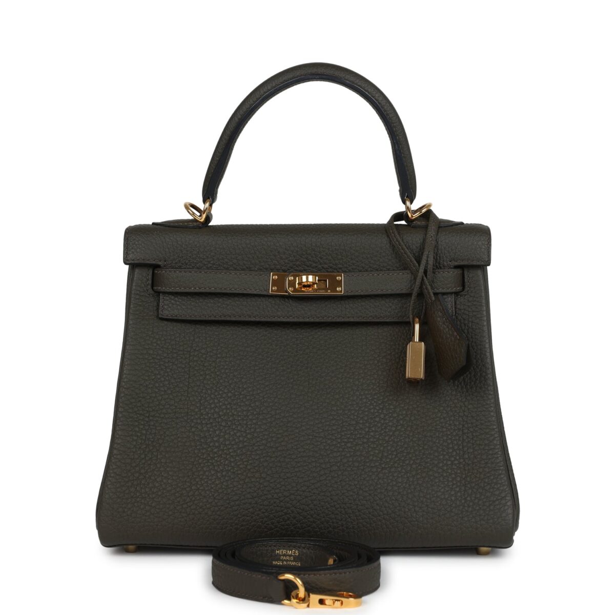 Hermes Kelly Retourne 25 Vert De Gris Togo GHW