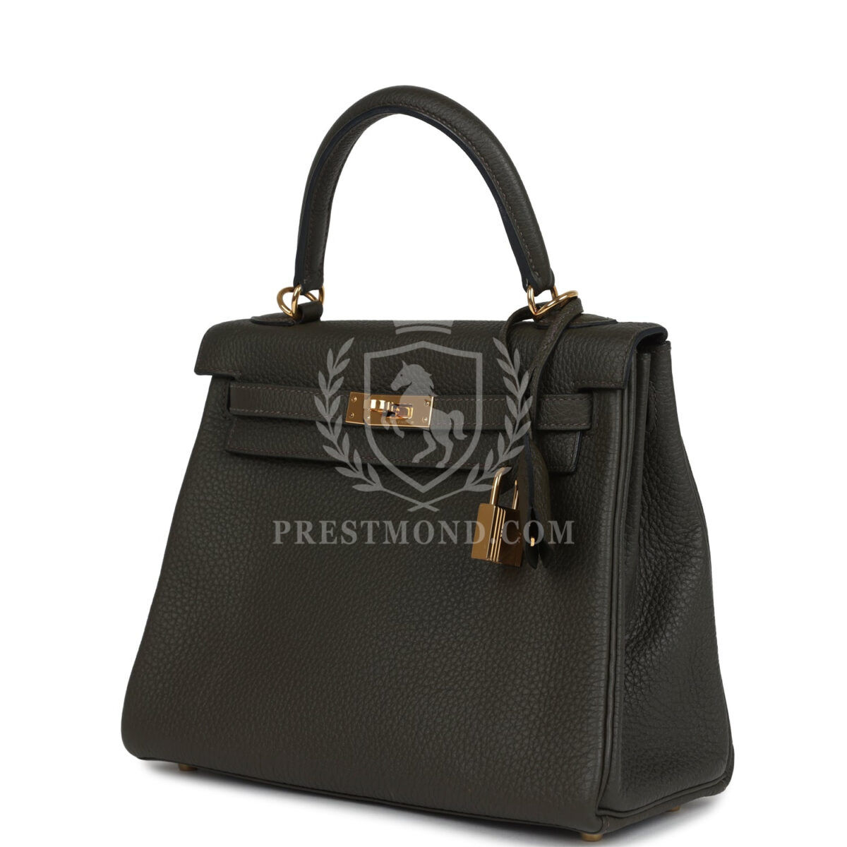 Hermes Kelly Retourne 25 Vert De Gris Togo GHW — изображение 5