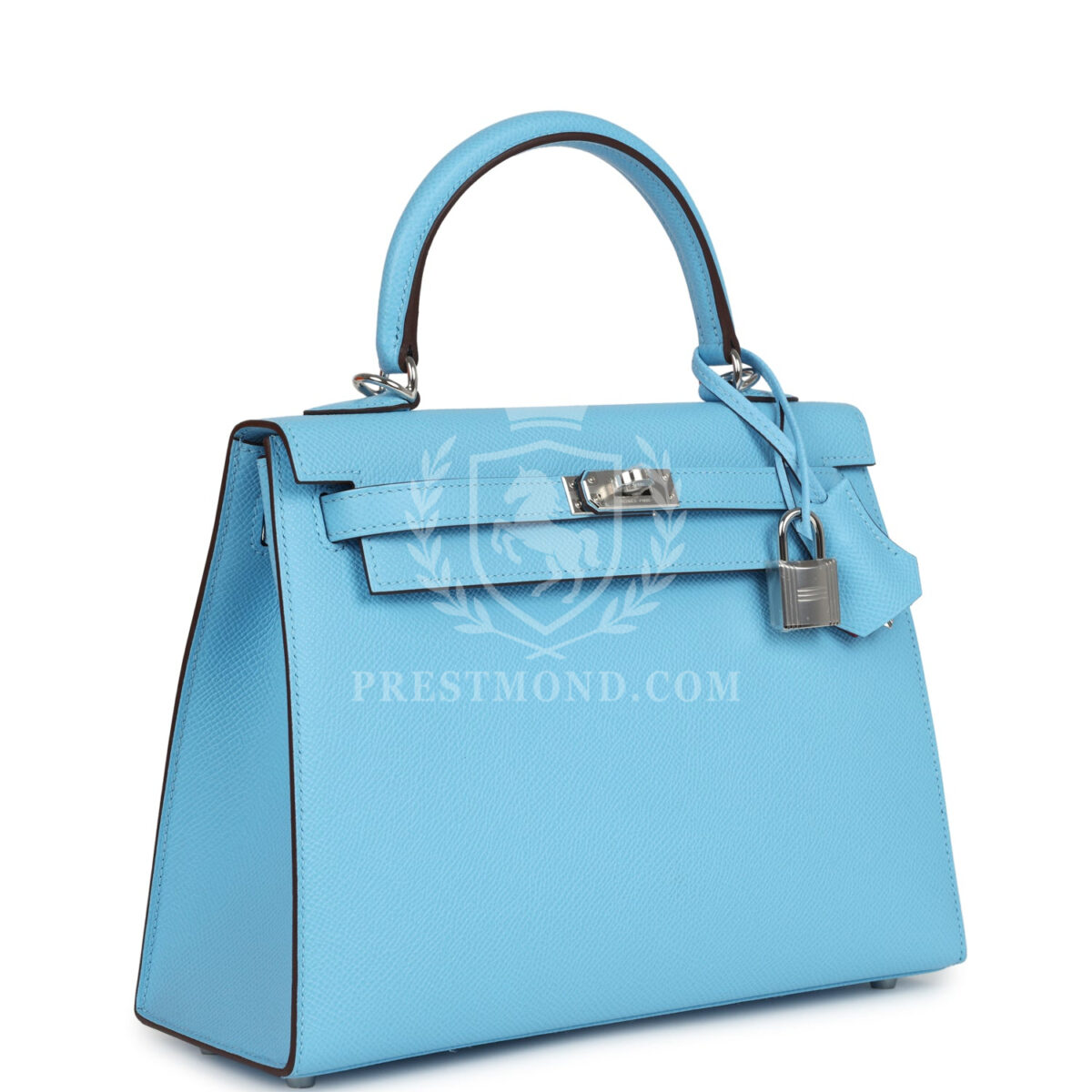 Hermes Special Order (HSS) Kelly Sellier 25 Bleu Celeste Verso Epsom PHW — изображение 2