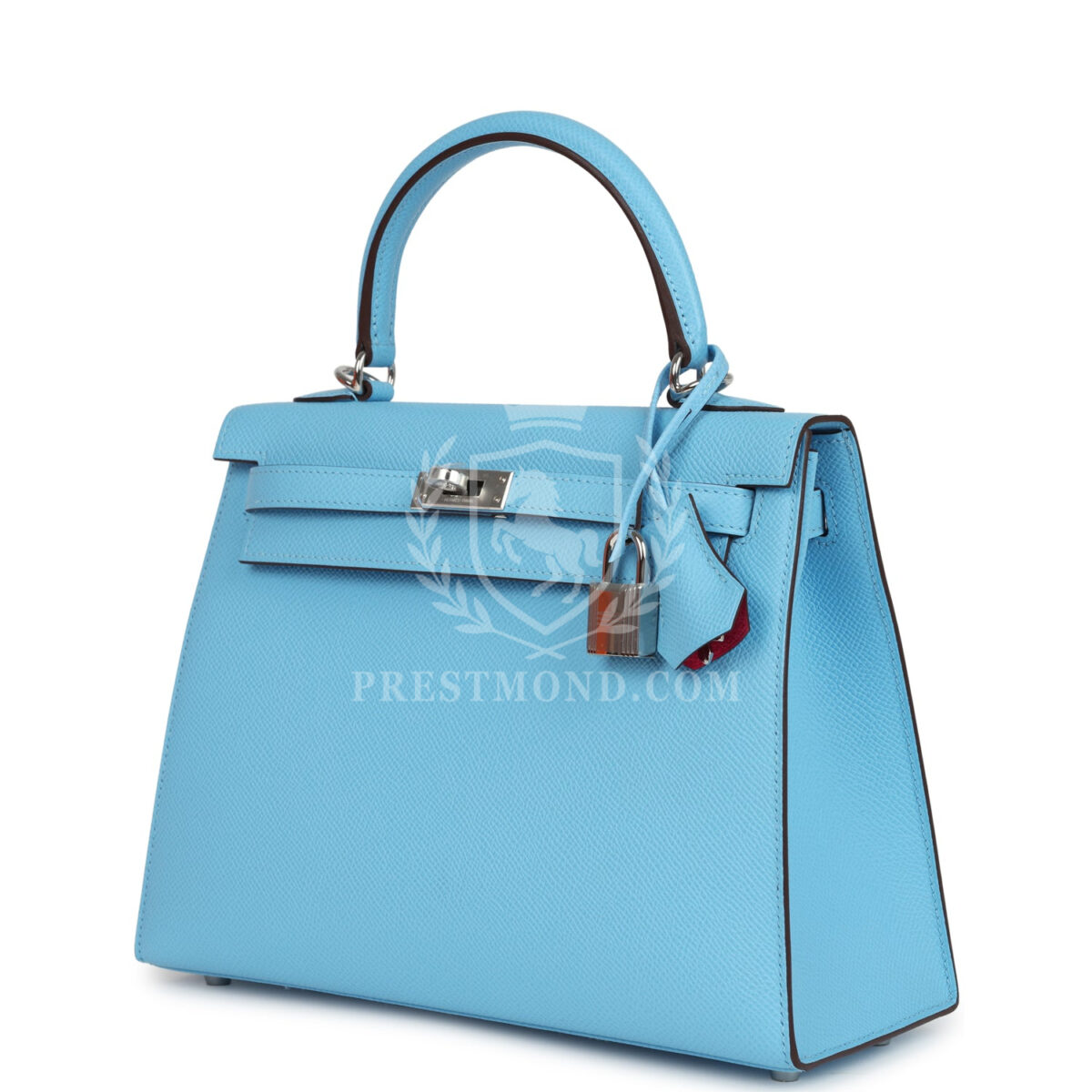 Hermes Special Order (HSS) Kelly Sellier 25 Bleu Celeste Verso Epsom PHW — изображение 5