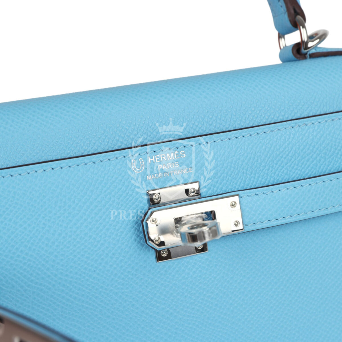 Hermes Special Order (HSS) Kelly Sellier 25 Bleu Celeste Verso Epsom PHW — изображение 7