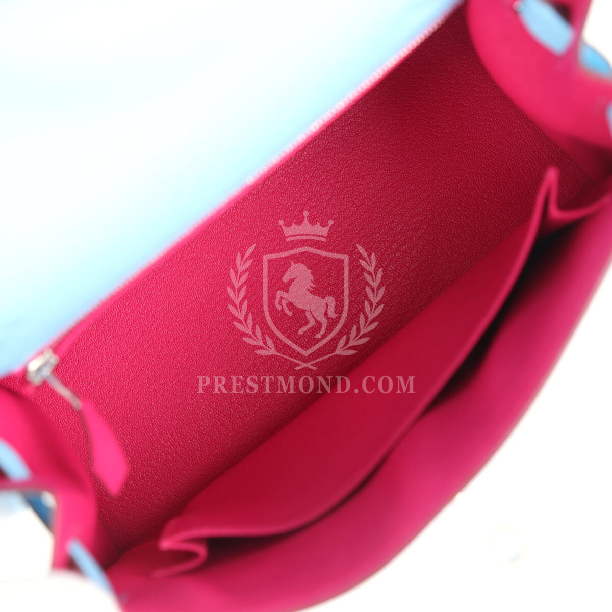 Hermes Special Order (HSS) Kelly Sellier 25 Bleu Celeste Verso Epsom PHW — изображение 8