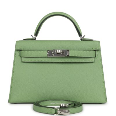 Hermes Kelly Sellier 20 Vert Criquet Epsom PHW