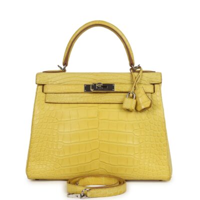 Hermes Kelly Retourne 28 Mimosa Matte Alligator Mississippiensis PHW