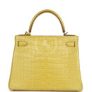 Hermes Kelly Retourne 28 Mimosa Matte Alligator Mississippiensis PHW