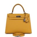 Hermes Kelly Sellier 25 Jaune Ambre Epsom PHW