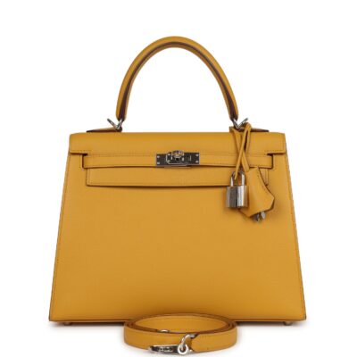 Hermes Kelly Sellier 25 Jaune Ambre Epsom PHW